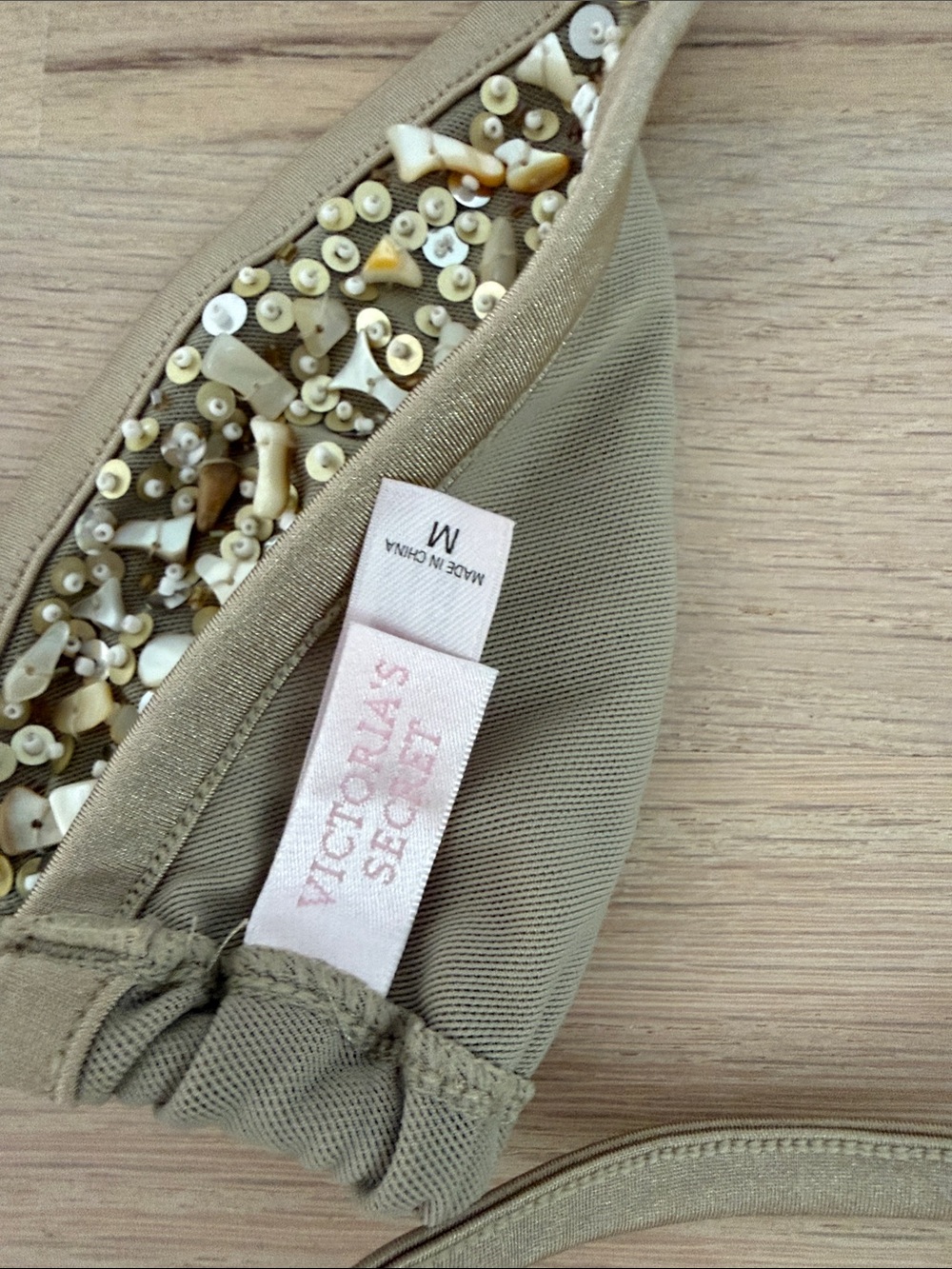 Victoria's Secret Embellished Beige Triangle Bikini - Picture 3 of 4